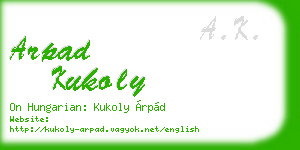 arpad kukoly business card